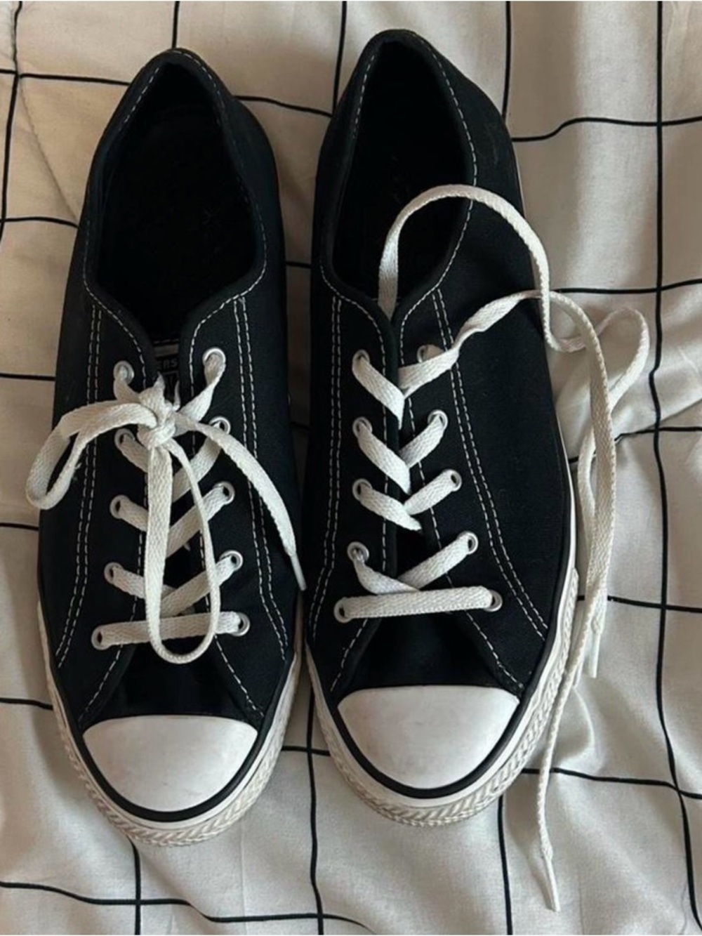 Converse Black Canvas Low-Top Sneakers with White Accents